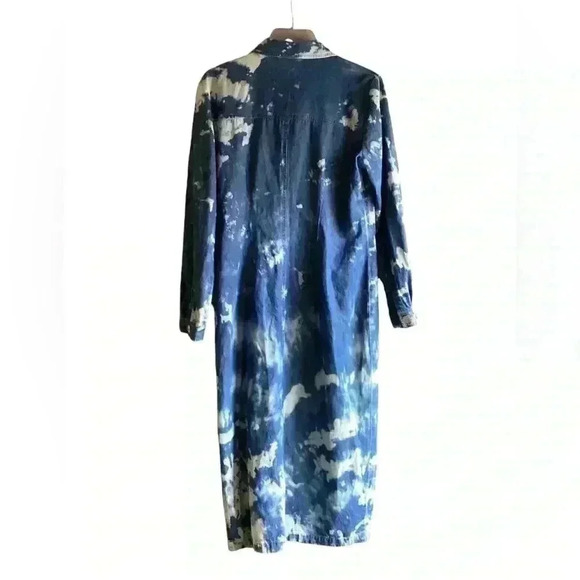 ROBBIE BEE 10 Petite Stone Washed Denim Button Down Shirt Midi Dress - Picture 7 of 12